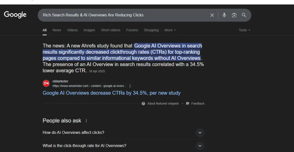 AI Overview in google